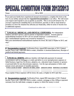 Financial Hardship Form
