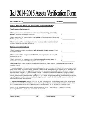 Student Financial Aid Application Form
