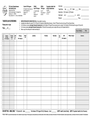 Tuberculin Screening Form