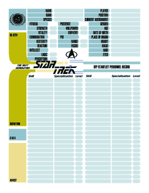 Star Trek Character Form