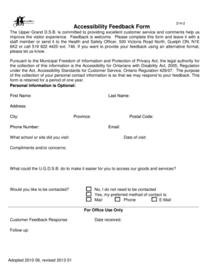 Accessibility Feedback Form