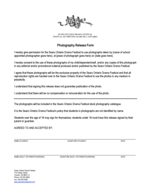 Photography Release Form