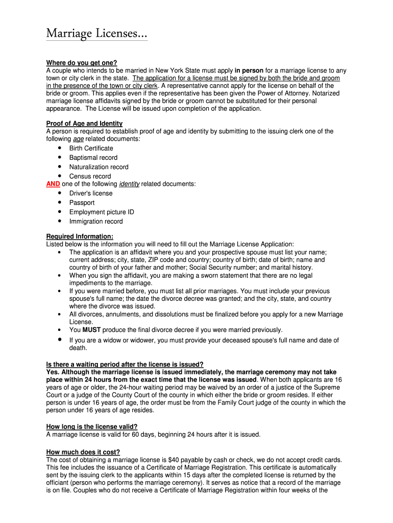 Fillable Online Obtaining A Marriage License Fax Email Print PdfFiller