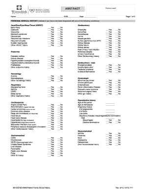 Patient Medical History Form