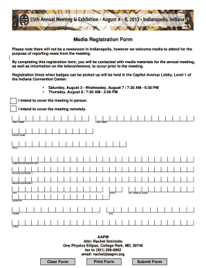 Media Registration Form