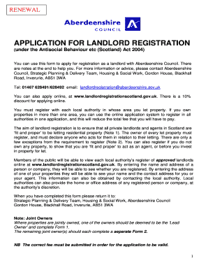 Landlord Registration Application