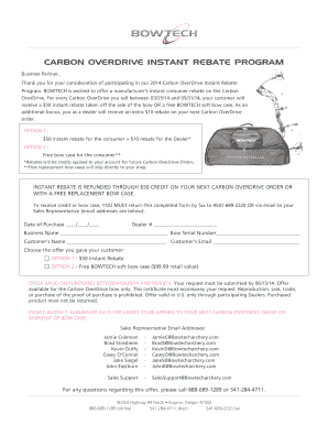 Carbon OverDrive Instant Rebate Form