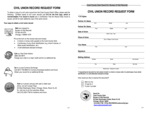 Cook County Civil Union Record Request Form