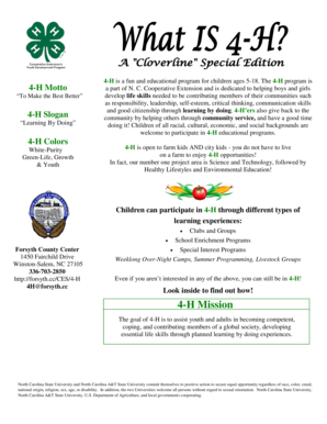 4-H Youth Enrollment Form