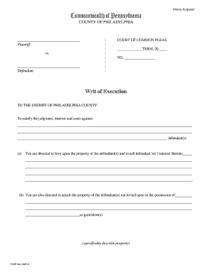 Pennsylvania Writ of Execution