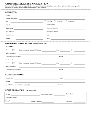 Commercial Lease Application