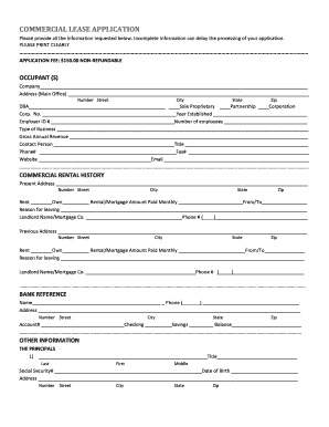 Commercial Lease Application Form