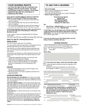 California Fair Hearing Request Form