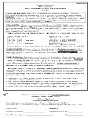 Allatoona High School Final Exam Schedule
