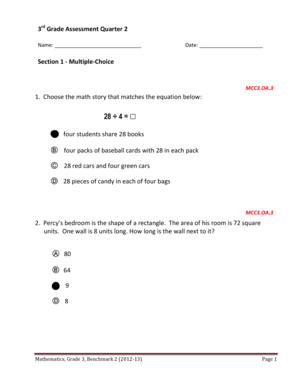 3rd Grade Assessment Quarter 2