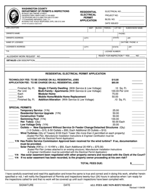 Residential Electrical Permit Application