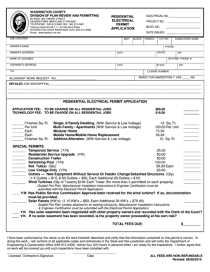 Residential Electrical Permit Application