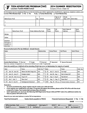 YMCA Bank Draft or Credit Card Draft Agreement