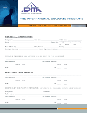 International Graduate Program Application Form