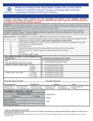 Prior Authorization Treatment Form for Outpatients