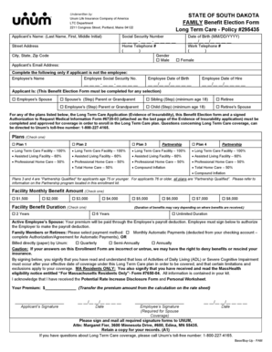 South Dakota Long Term Care Benefit Election Form