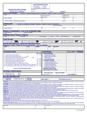Travel Trailer Insurance Application Form