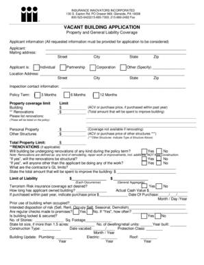 Vacant Building Application