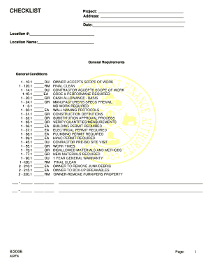 Construction Project Checklist