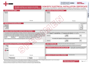 Domestic Electrical Installation Certificate