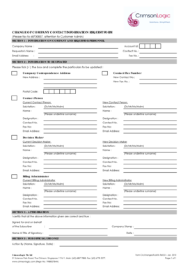 Change of Company Contact Information Request Form