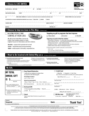 United Way Donation Form