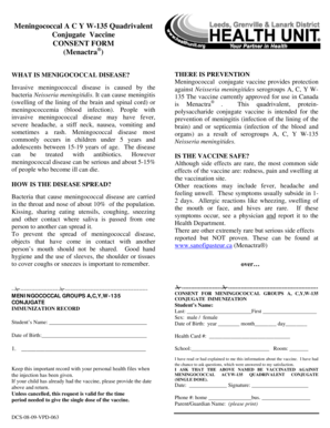 Meningococcal ACYW-135 Consent Form