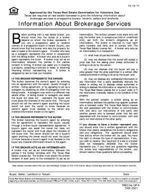 Texas Real Estate Brokerage Services Disclosure