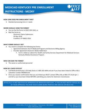 Kentucky Medicaid Pre-Enrollment Agreement