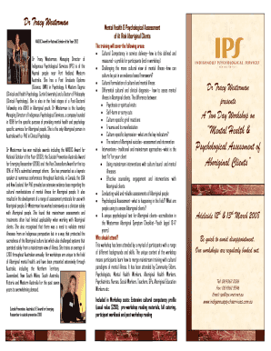 Mental Health Assessment Workshop for Aboriginal Clients