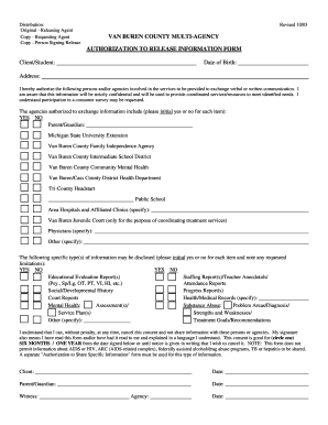 Authorization to Release Information Form
