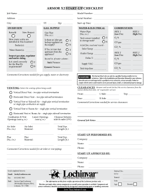 Armor X2 Start-Up Checklist