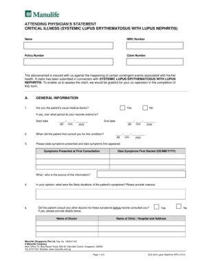 Attending Physician’s Statement for Critical Illness