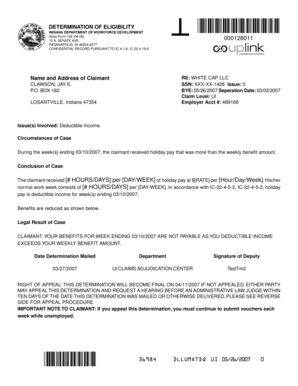 Indiana Unemployment Insurance Appeal Form