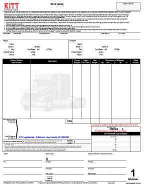 Combination Short Form Bill of Lading