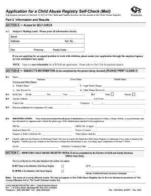 Manitoba Child Abuse Registry Self-Check Application