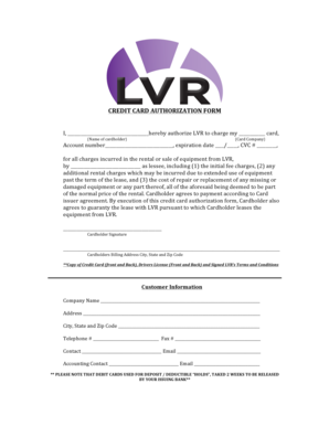 Credit Card Authorization Form