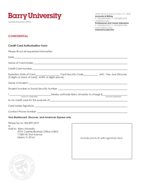 Credit Card Authorization Form