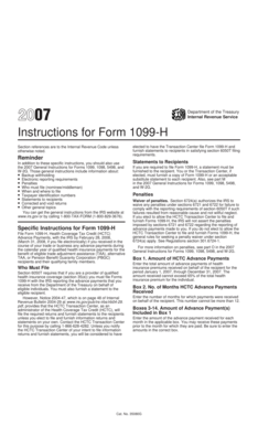 Instructions for Form 1099-H
