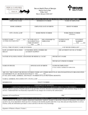 Georgia Medical Claim Form