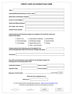 Credit Card Authorization Form