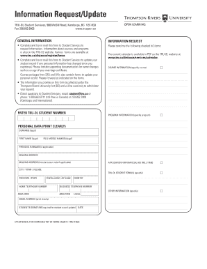 TRU-OL Student Information Request Form