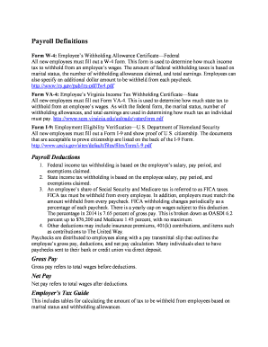 US Federal and Virginia Payroll Forms