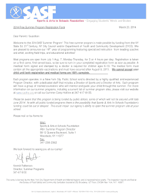 2014 NY Summer Program Registration Form