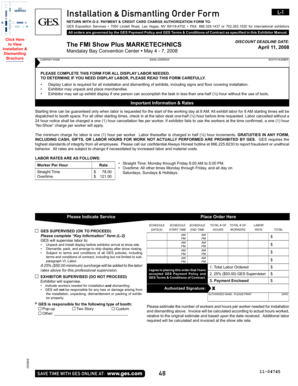 Installation & Dismantling Order Form L-1